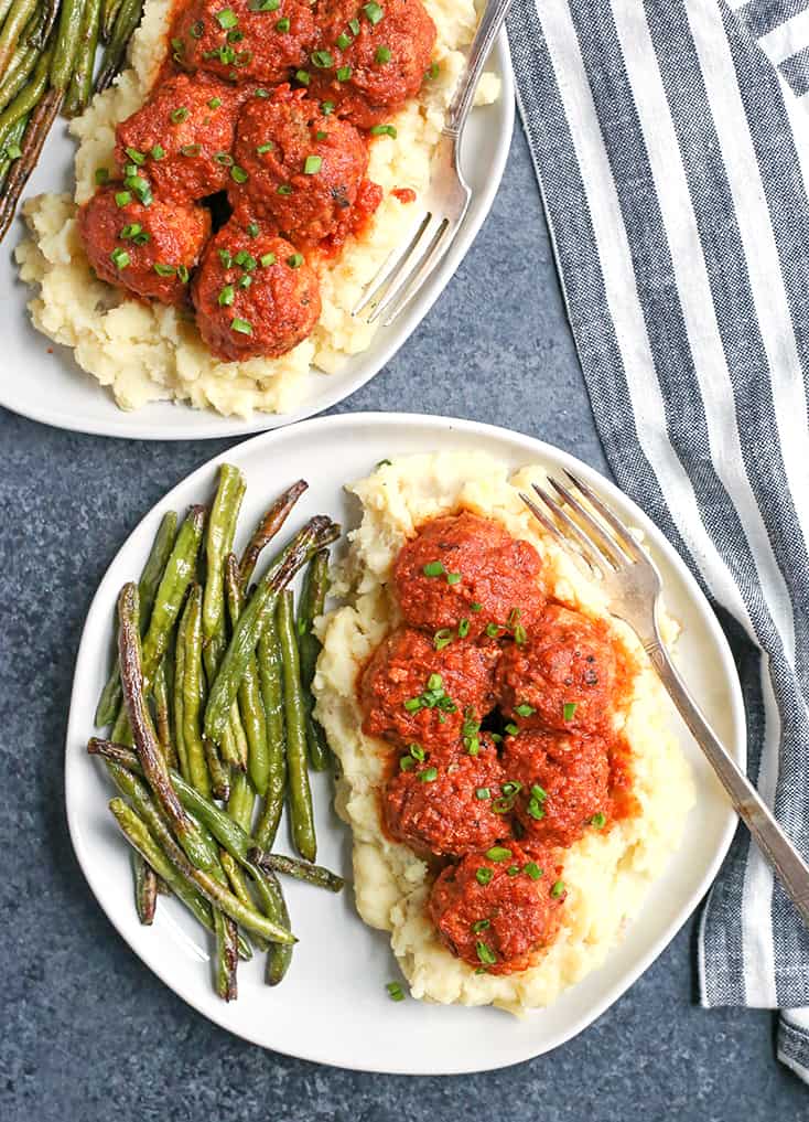 These Paleo Whole30 Barbecue Meatballs are made in the Instant Pot which makes the quick and juicy. They are cooked in a homemade barbecue sauce that is flavorful and easy. Gluten free, dairy free, nut free, egg free, and low FODMAP.