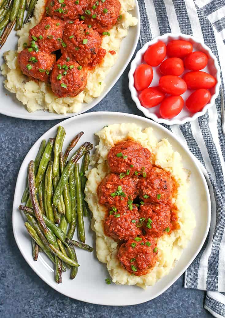 These Paleo Whole30 Barbecue Meatballs are made in the Instant Pot which makes the quick and juicy. They are cooked in a homemade barbecue sauce that is flavorful and easy. Gluten free, dairy free, nut free, egg free, and low FODMAP.
