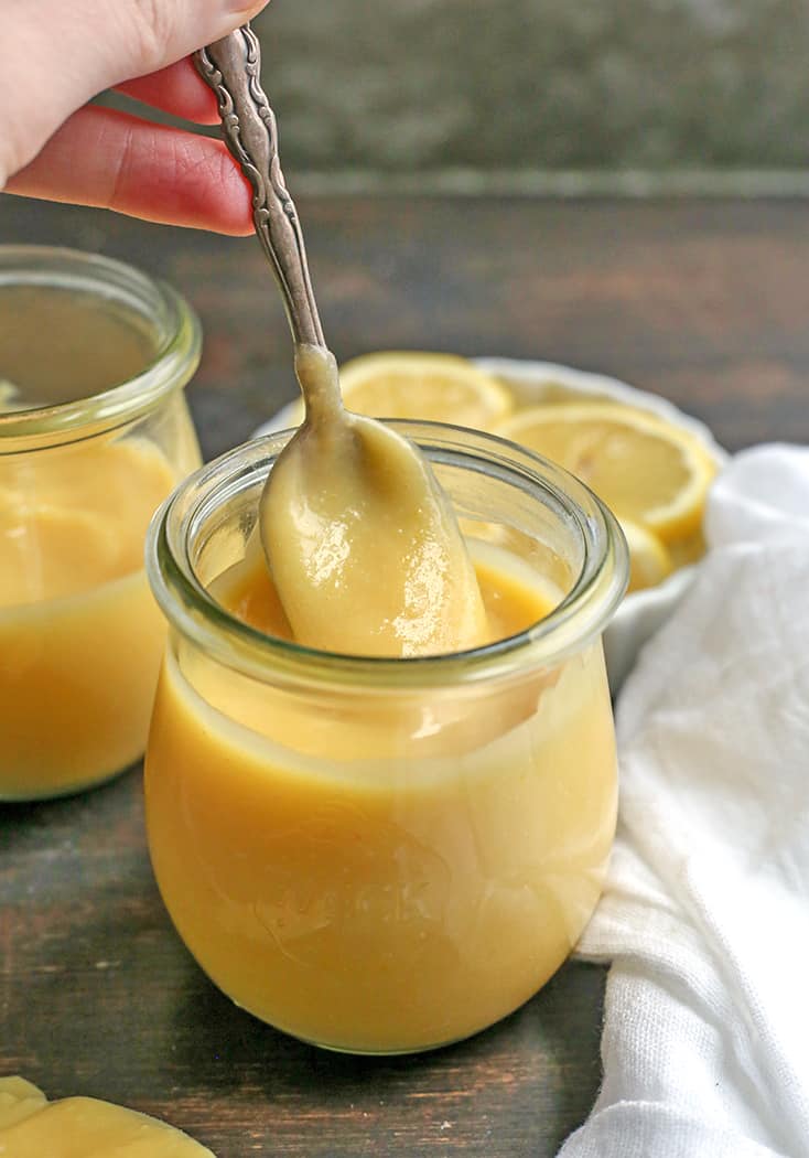 This Easy Paleo Lemon Curd comes together in just minutes. It's thick, creamy, and tart. Gluten free, dairy free, low FODMAP and naturally sweetened.