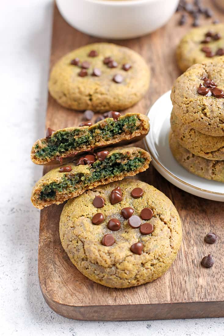 These Easy Paleo SunButter Cookies are naturally green with no hidden veggies. With only 6 ingredients they are easy and delicious! Gluten free, dairy free, nut free, and naturally sweetened.