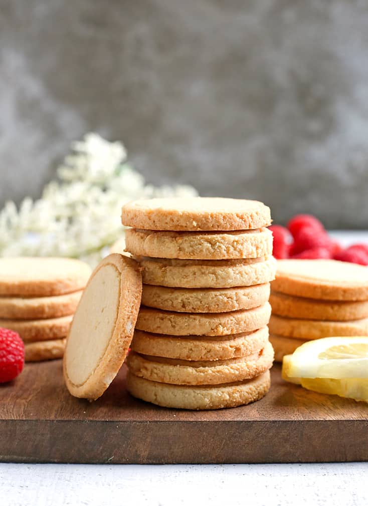 These Paleo Vegan Shortbread Lemonades are a copycat version of the popular Girl Scout cookie. Made with just 6 ingredients and so delicious! Gluten free, dairy free, egg free, and naturally sweetened.