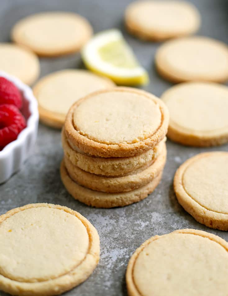 These Paleo Vegan Shortbread Lemonades are a copycat version of the popular Girl Scout cookie. Made with just 6 ingredients and so delicious! Gluten free, dairy free, egg free, and naturally sweetened.