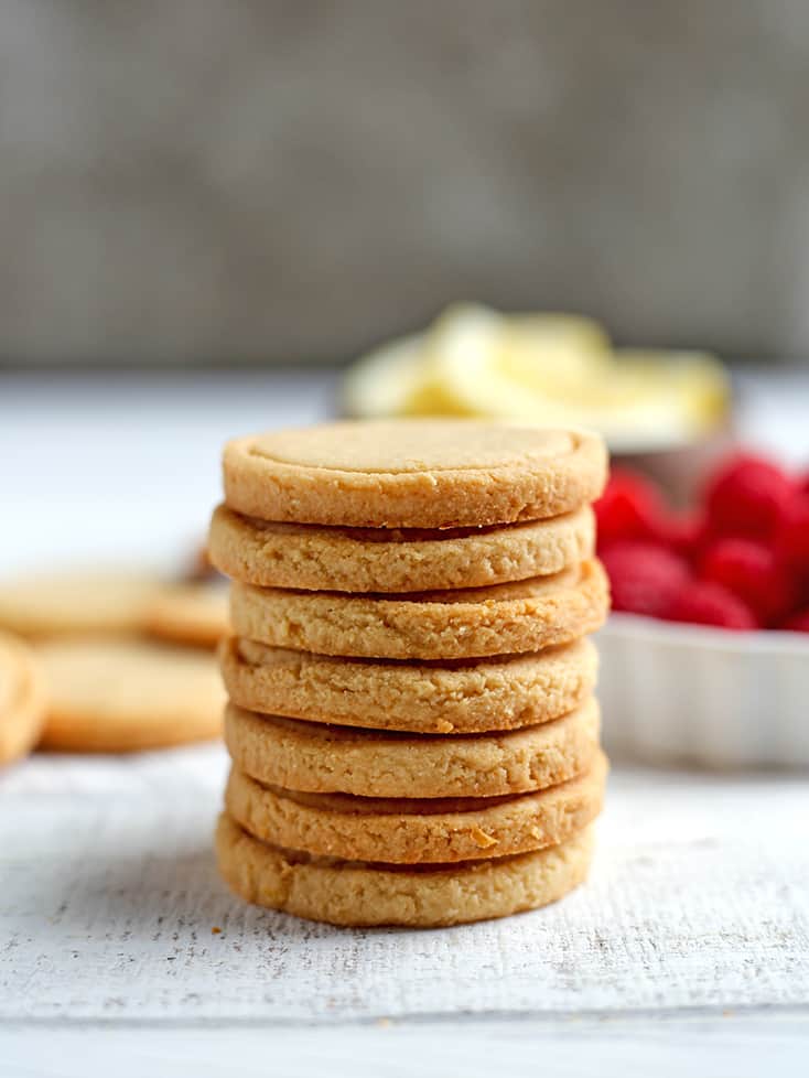 These Paleo Vegan Shortbread Lemonades are a copycat version of the popular Girl Scout cookie. Made with just 6 ingredients and so delicious! Gluten free, dairy free, egg free, and naturally sweetened.