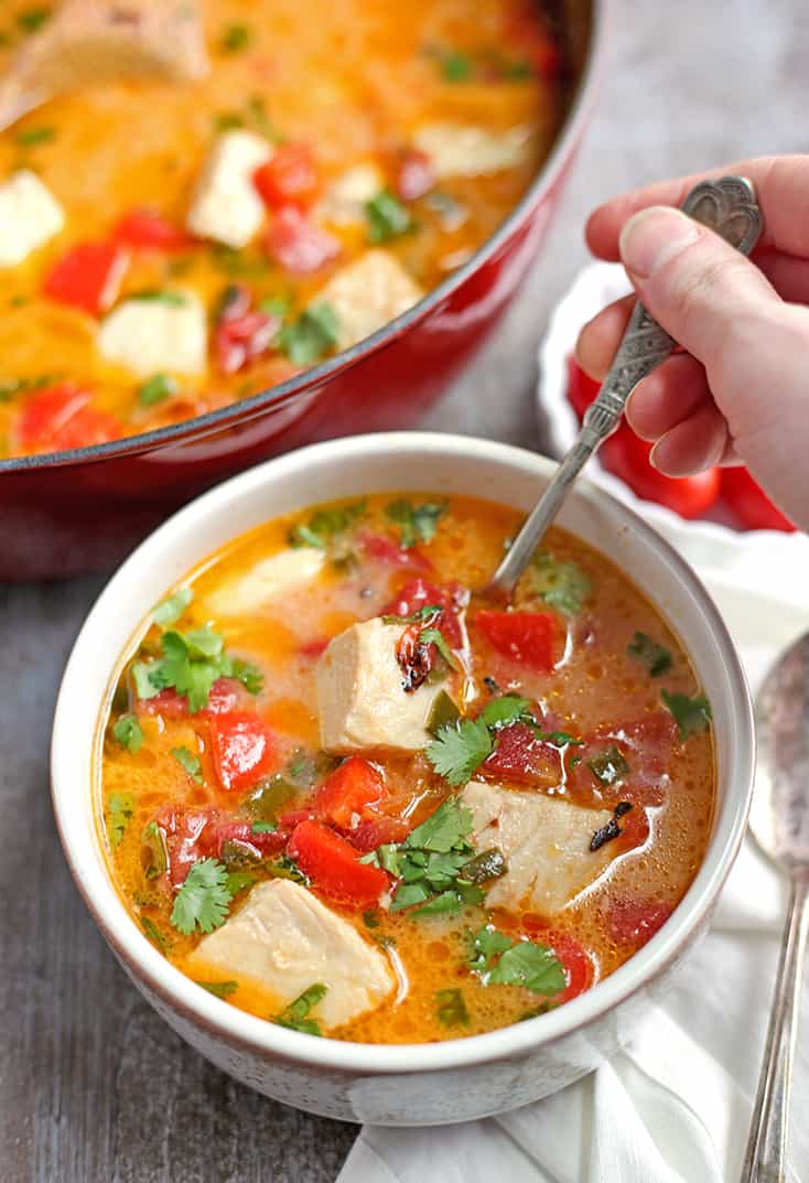 This Paleo Whole30 Fish Stew is quick, easy, and delicious! Made in 20 minutes makes it a great weeknight dinner. Gluten free, dairy free, low carb, and low FODMAP. 