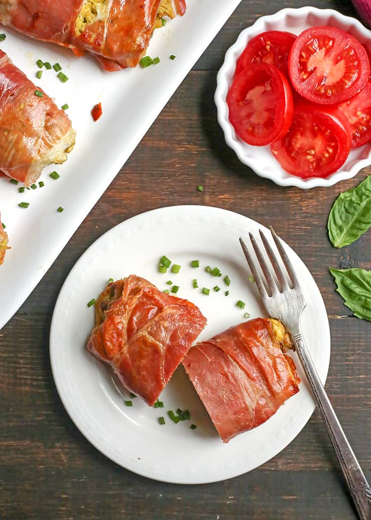 These Paleo Whole30 Pesto Prosciutto Egg Wraps are a fun, handheld breakfast. Tender cooked eggs wrapped in crispy proscuitto making a healthy burrito. They are gluten free, dairy free, low carb and low FODMAP.