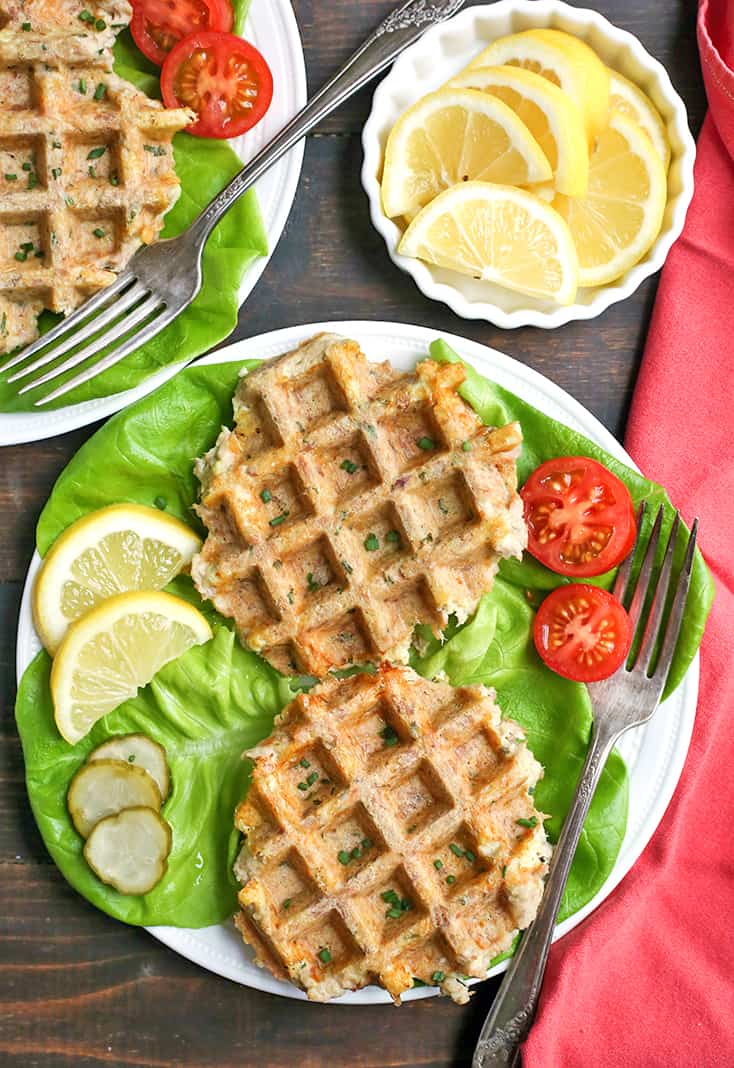 These Paleo Whole30 Tuna Cake Waffles are quick, easy, and healthy! Made in just minutes and gluten free, dairy free, nut free, and low FODMAP.