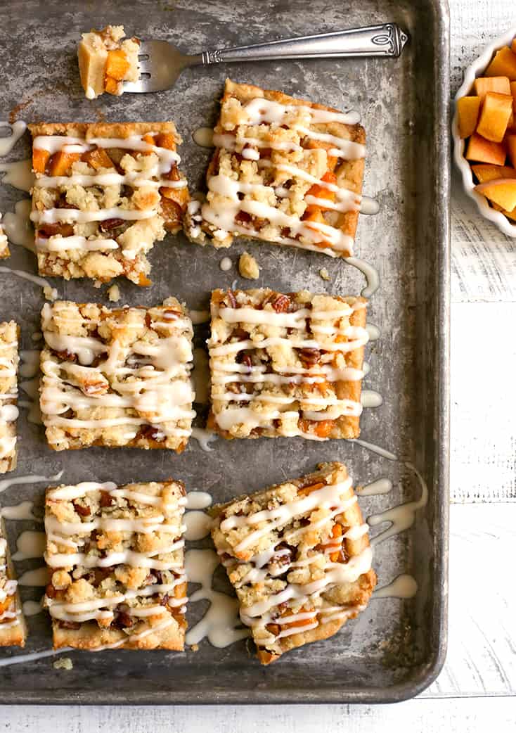 These Paleo Peach Pie Crumb Bars have all the flavor of the classic pie, but made was easier! They are vegan, gluten free, dairy free, egg free, and naturally sweetened.