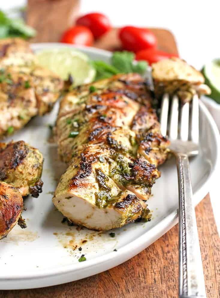 This Paleo Whole30 Cilantro Lime Chicken is easy, quick, and so flavorful. It's gluten free, dairy free, low carb, and low FODMAP. 