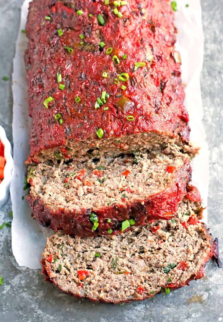 This Paleo Whole30 Mexican Meatloaf is easy to make and so flavorful. A healthy, hearty dinner that is low FODMAP, gluten free, dairy free, and low carb.