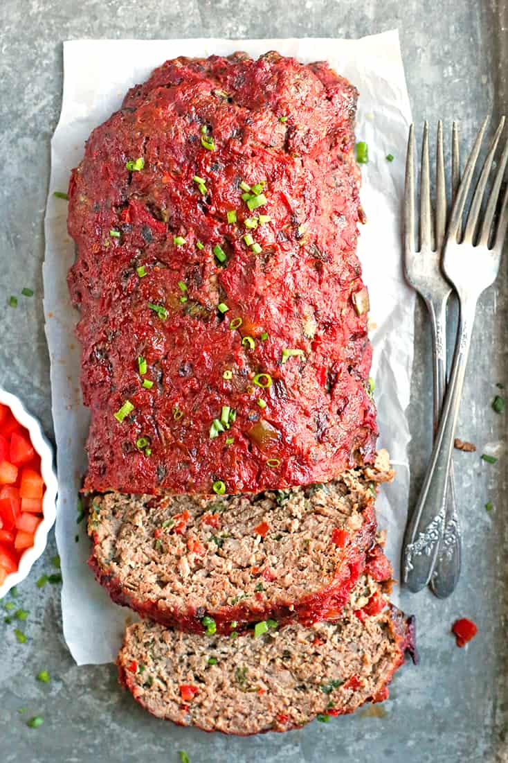 This Paleo Whole30 Mexican Meatloaf is easy to make and so flavorful. A healthy, hearty dinner that is low FODMAP, gluten free, dairy free, and low carb.