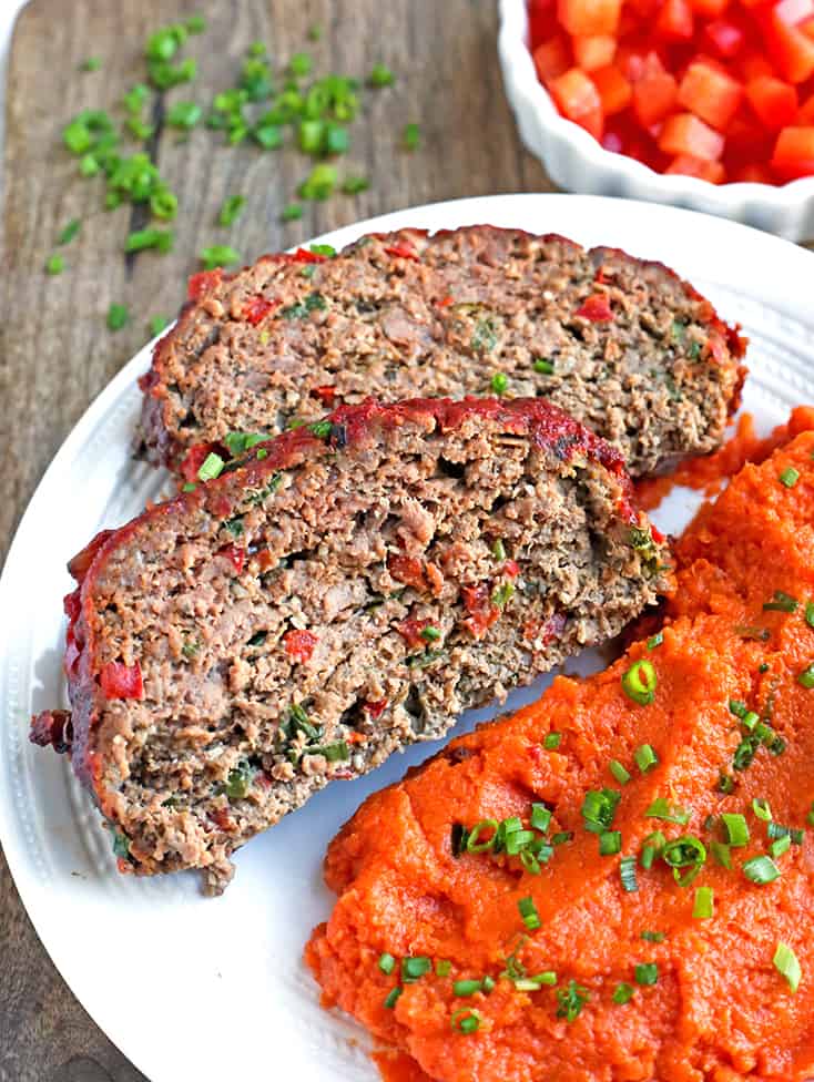 This Paleo Whole30 Mexican Meatloaf is easy to make and so flavorful. A healthy, hearty dinner that is low FODMAP, gluten free, dairy free, and low carb.