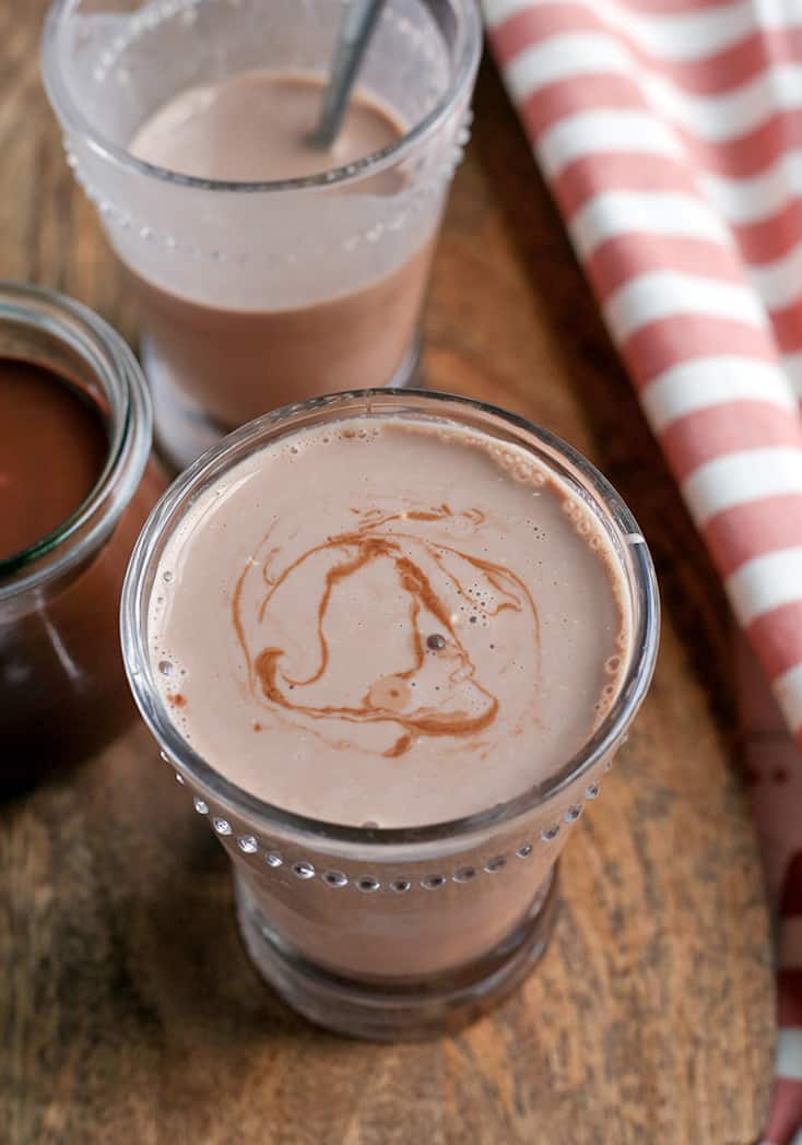 This Paleo Chocolate Milk Syrup is simple to make and so delicious. Mix with your favorite nut milk or coconut milk for a sweet treat. Dairy free, low FODMAP, vegan, and naturally sweetened.