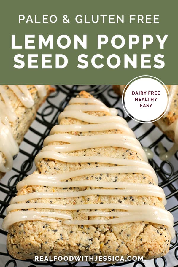 These Paleo Lemon Poppy Seed Scones are light, fresh and so delicious! A great summer dessert that is gluten free, dairy free and naturally sweetened.