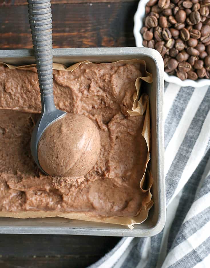 This Paleo Chocolate Coffee Ice Cream is rich, creamy, and so delicious! Easy to make and vegan, gluten free, dairy free, and naturally sweetened. 