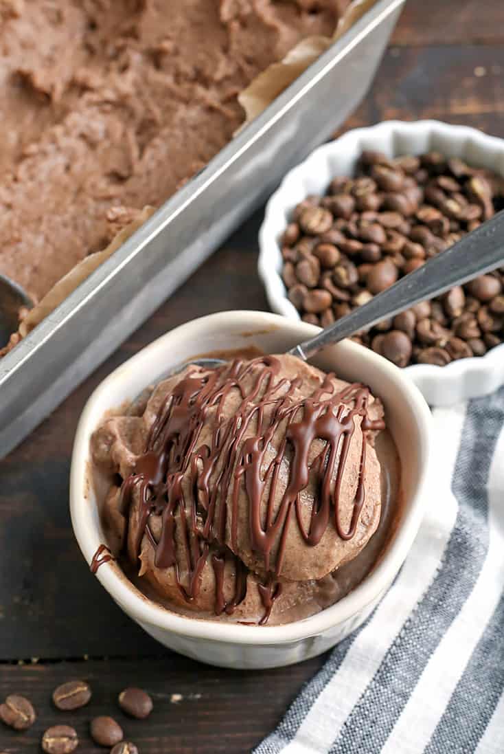 This Paleo Chocolate Coffee Ice Cream is rich, creamy, and so delicious! Easy to make and vegan, gluten free, dairy free, and naturally sweetened. 