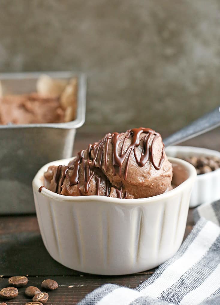 This Paleo Chocolate Coffee Ice Cream is rich, creamy, and so delicious! Easy to make and vegan, gluten free, dairy free, and naturally sweetened. 