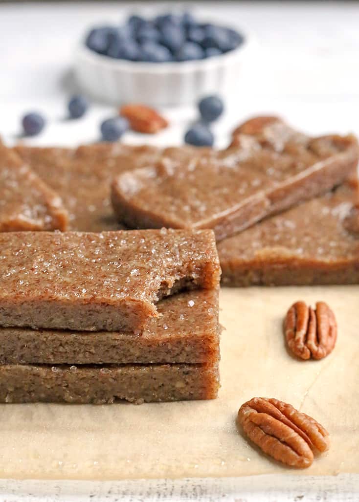 These Paleo Maple Sea Salt Protein Bars are a copycat version of the popular RXBAR. They are made with just a few simple, real ingredients. Gluten free, egg free, dairy free, and so easy to make!