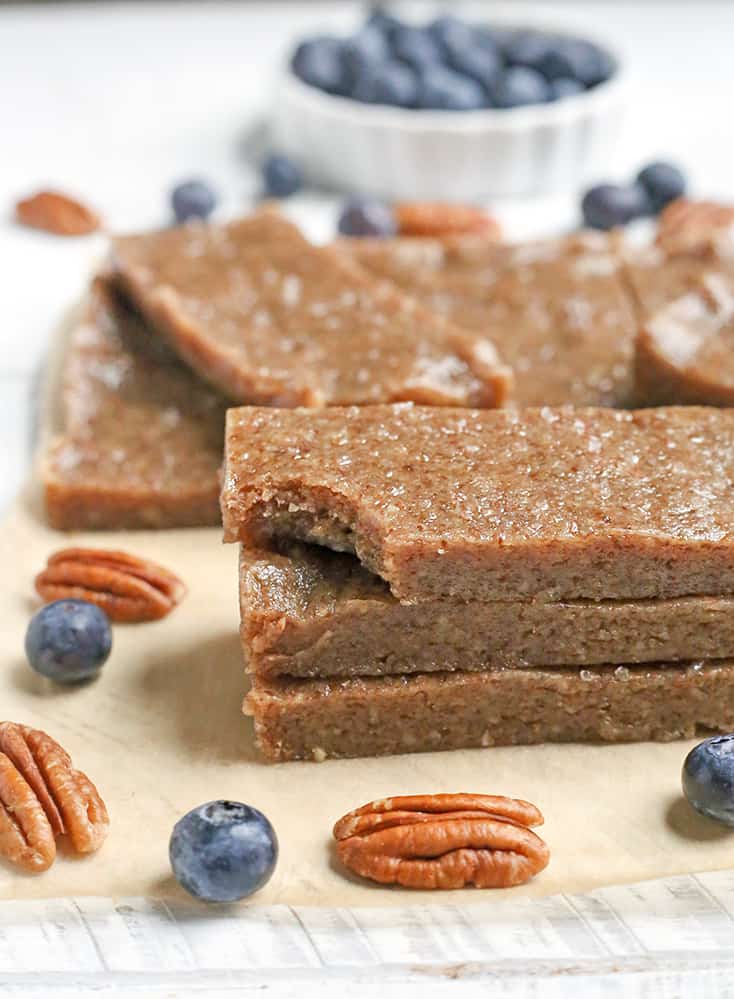 These Paleo Maple Sea Salt Protein Bars are a copycat version of the popular RXBAR. They are made with just a few simple, real ingredients. Gluten free, egg free, dairy free, and so easy to make!