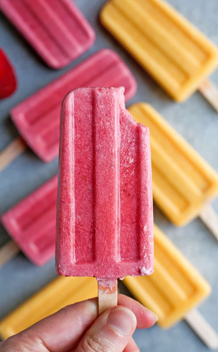 These Paleo Vegan 2 Ingredient Fruit Popsicles are easy to make and make a great summer treat. They are dairy free, nut free, and so delicious!