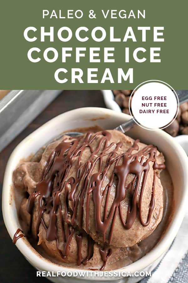 This Paleo Chocolate Coffee Ice Cream is rich, creamy, and so delicious! Easy to make and vegan, gluten free, dairy free, and naturally sweetened.