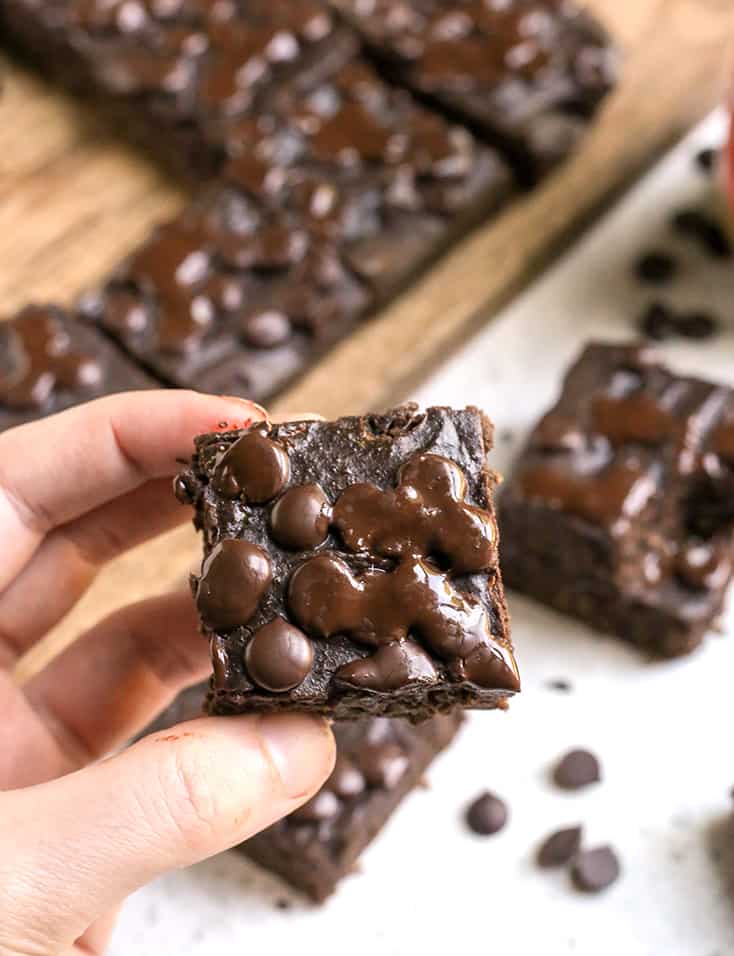 These Paleo Nut-Free Zucchini Brownies are fudgy, sweet and so delicious! They are gluten free, dairy free, naturally sweetened and low FODMAP.