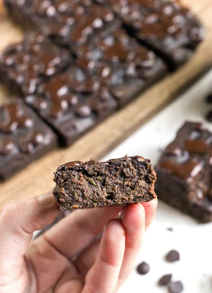 These Paleo Nut-Free Zucchini Brownies are fudgy, sweet and so delicious! They are gluten free, dairy free, naturally sweetened and low FODMAP.