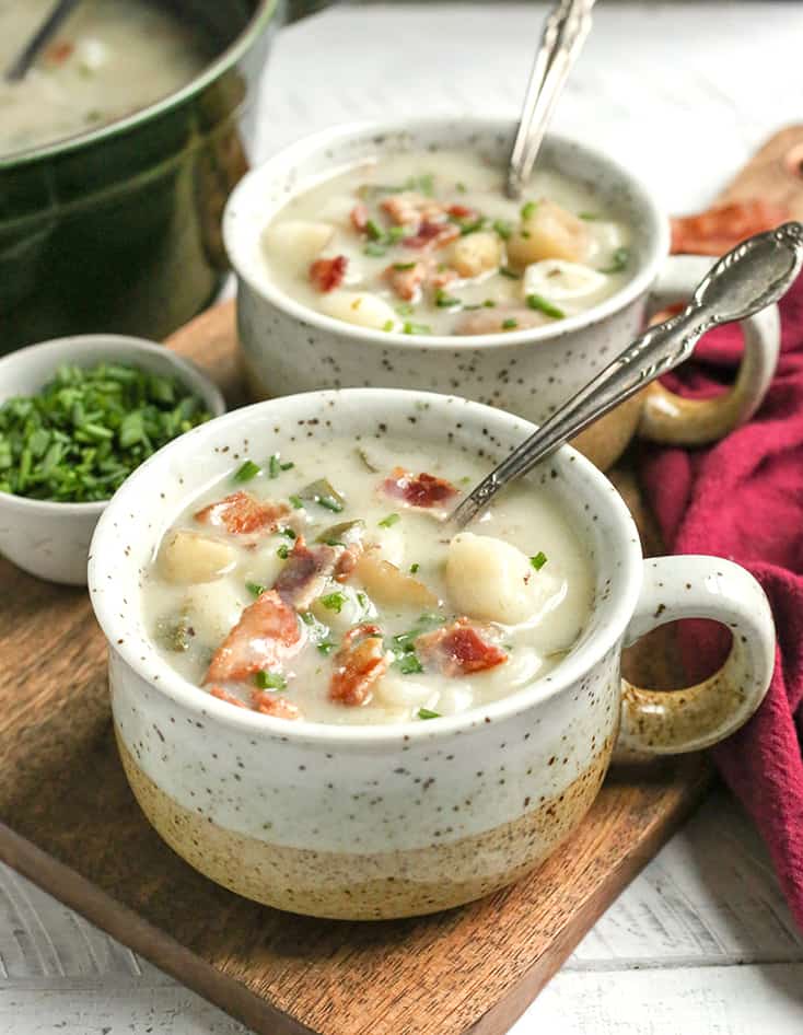 This Paleo Whole30 Loaded Baked Potato Soup is creamy, hearty, and makes a great side dish. Gluten free, dairy free, low FODMAP and sure to become a favorite!