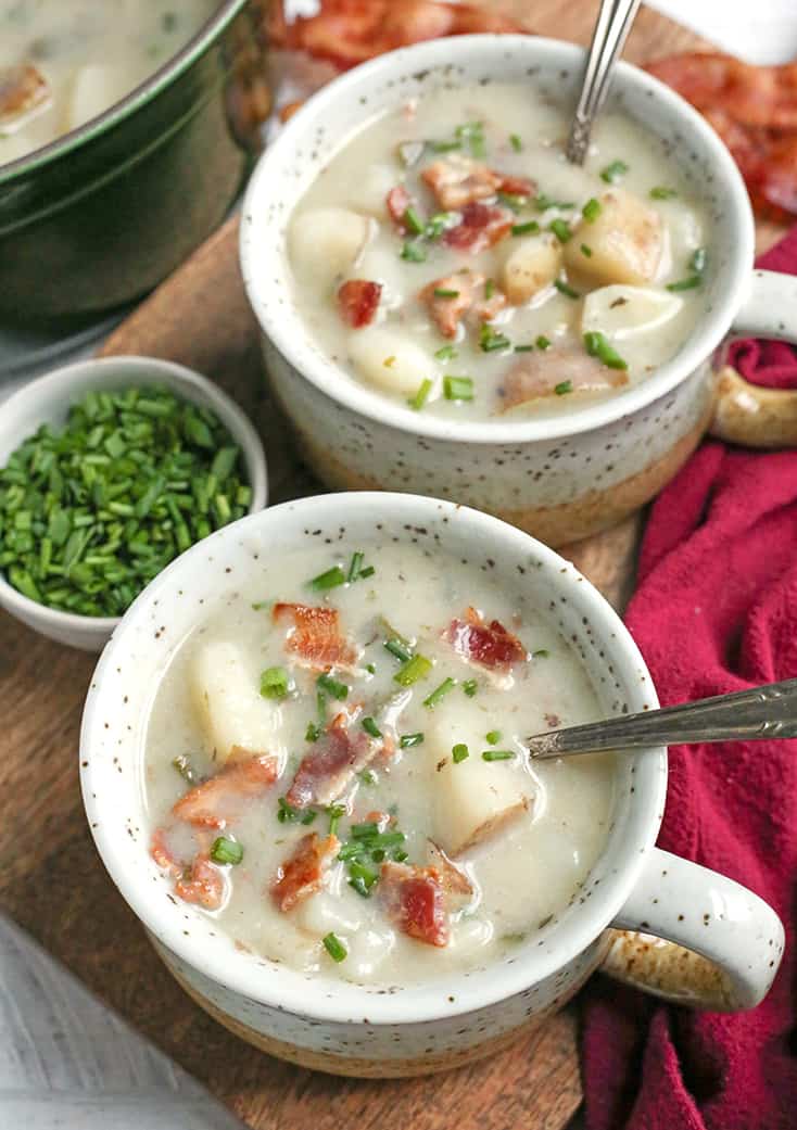 This Paleo Whole30 Loaded Baked Potato Soup is creamy, hearty, and makes a great side dish. Gluten free, dairy free, low FODMAP and sure to become a favorite!