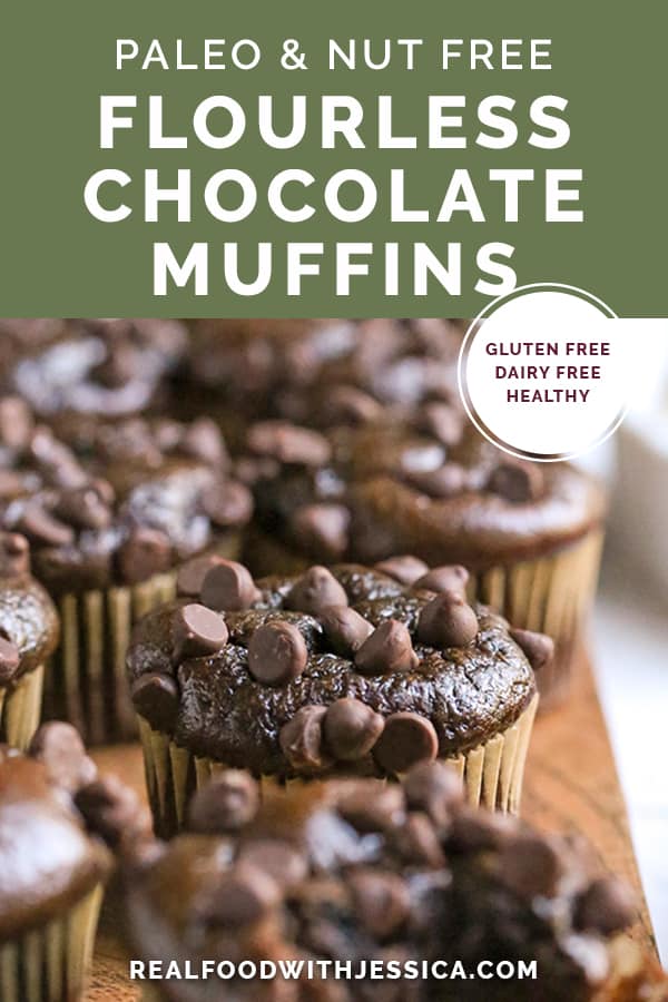 These Paleo Flourless Mini Chocolate Muffins are quick to make and so tasty. They are gluten free, dairy free, nut free, and naturally sweetened.