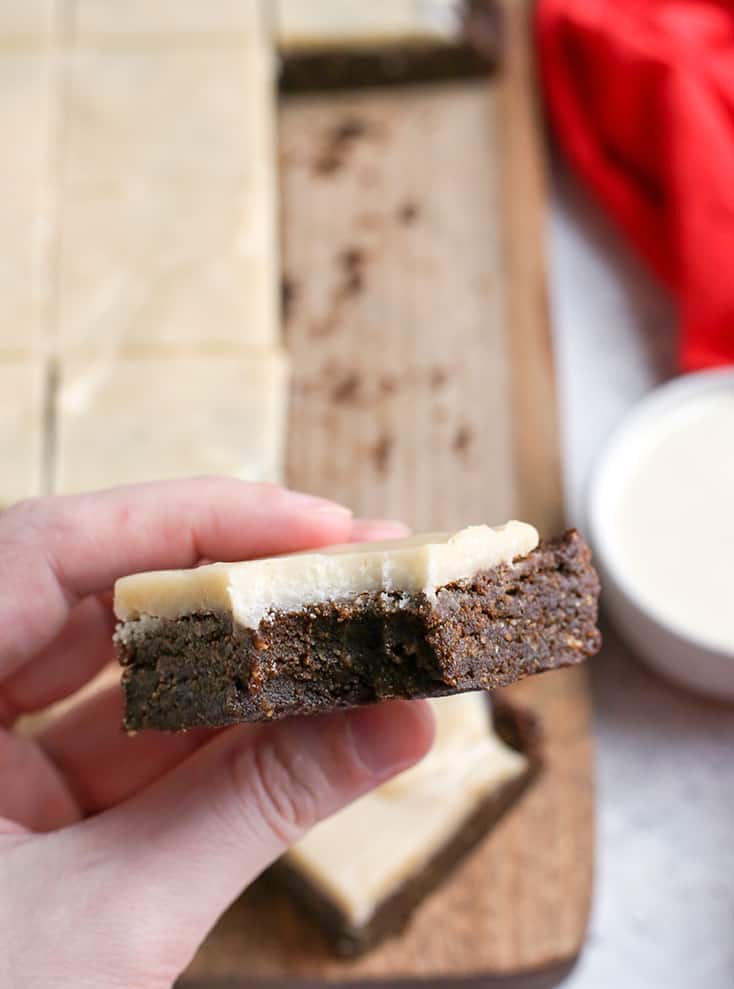 These Paleo Vegan Ginger Molasses Cookie Bars are simple to make and so flavorful. Rich, chewy and sweet while being nut free, gluten free, dairy free with an egg free and vegan option.