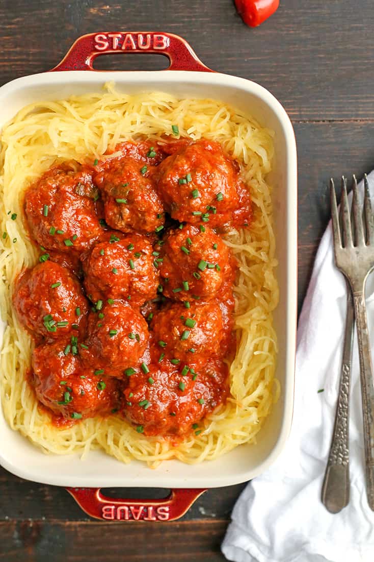 These Paleo Whole30 Instant Pot Meatballs are quick and flavorful. With just 8 minutes of cook time and they stay tender and juicy. They are gluten free, dairy free, low carb, and low FODMAP.