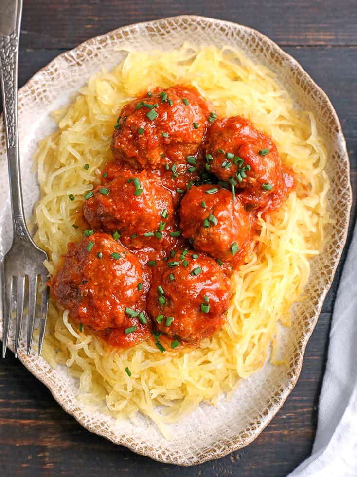 These Paleo Whole30 Instant Pot Meatballs are quick and flavorful. With just 8 minutes of cook time and they stay tender and juicy. They are gluten free, dairy free, low carb, and low FODMAP.