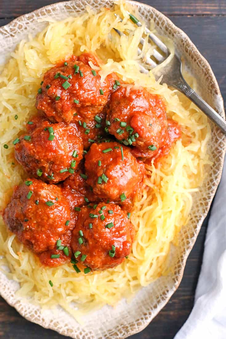 These Paleo Whole30 Instant Pot Meatballs are quick and flavorful. With just 8 minutes of cook time and they stay tender and juicy. They are gluten free, dairy free, low carb, and low FODMAP.