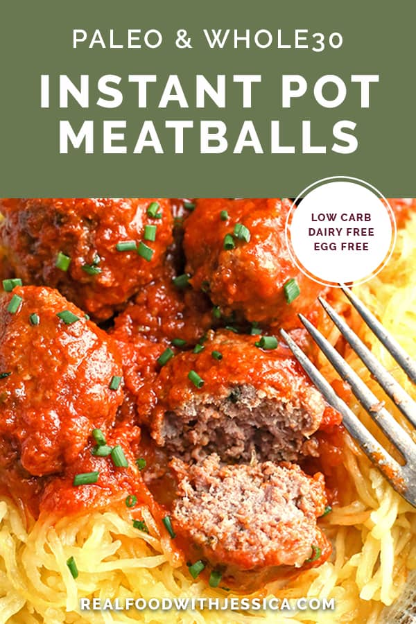 These Paleo Whole30 Instant Pot Meatballs are quick and flavorful. With just 8 minutes of cook time and they stay tender and juicy. They are gluten free, dairy free, low carb, and low FODMAP.
