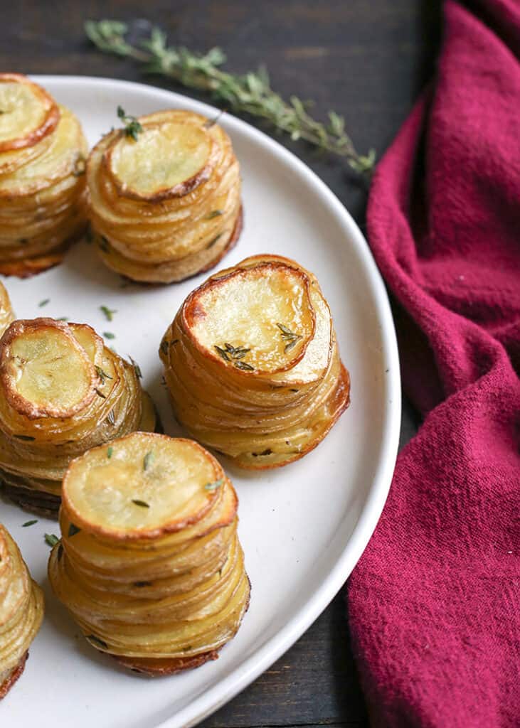 top view of whole30 paleo potato stacks 