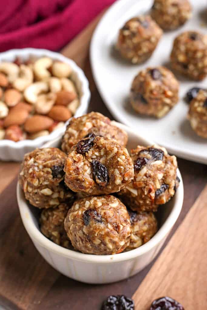 paleo tart cherry granola bites in a bowl