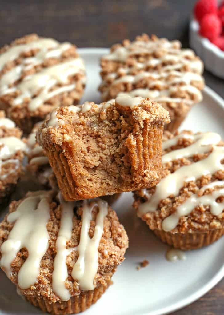 plate of paleo coffee cake muffins