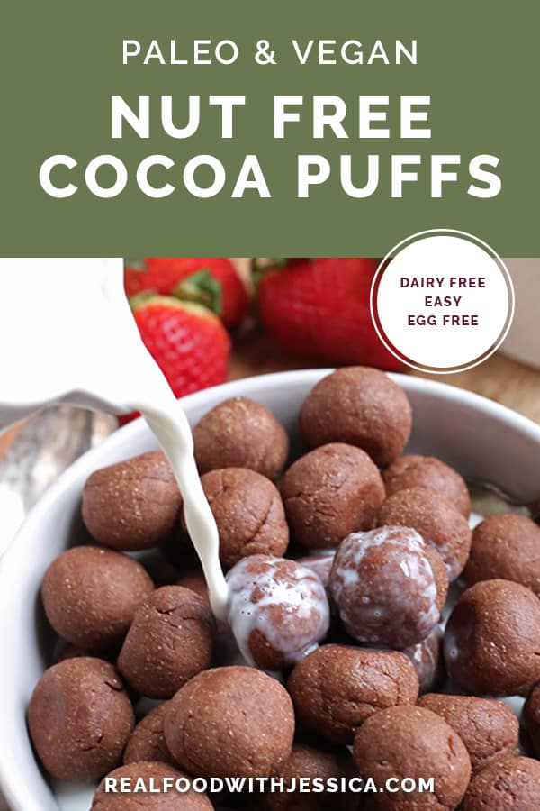 paleo nut free cocoa puffs with text 