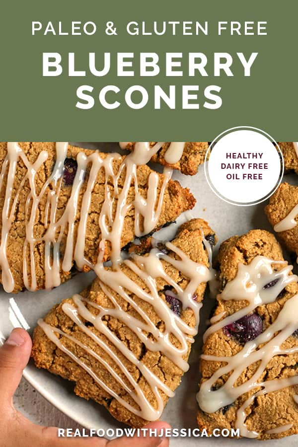 paleo blueberry scones with text 