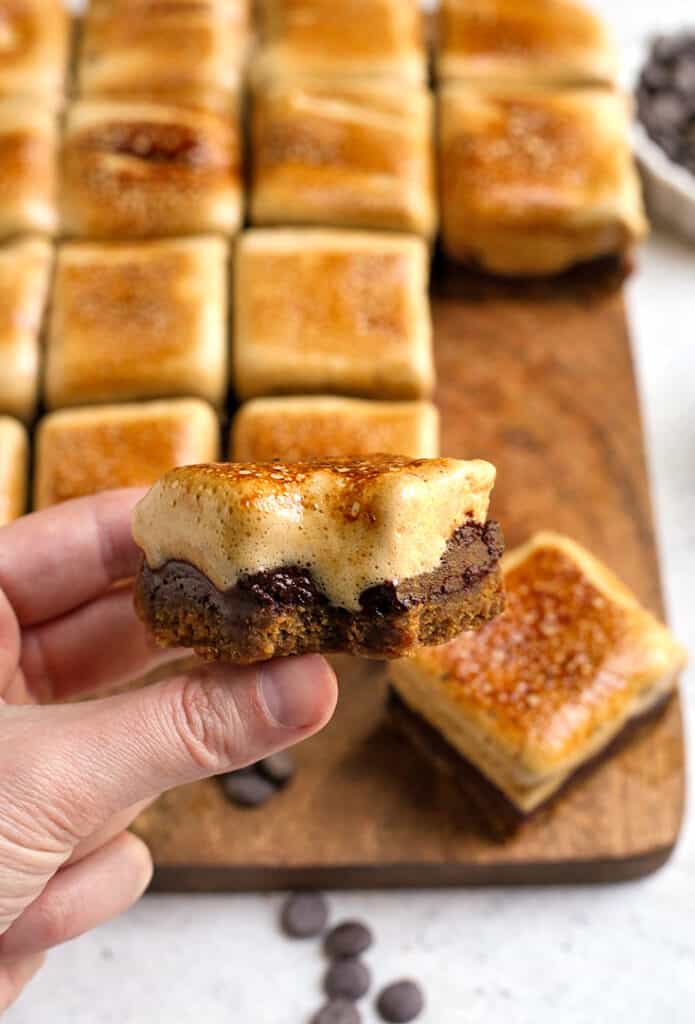 hand holding a s'more cookie bar