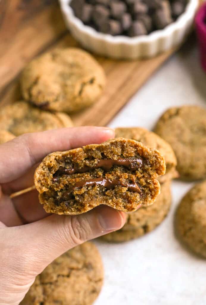 paleo vegan chocolate stuffed cookies