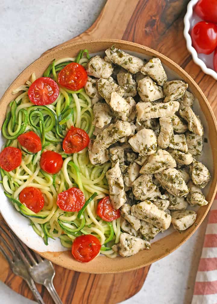 paleo ranch chicken bites in a bowl