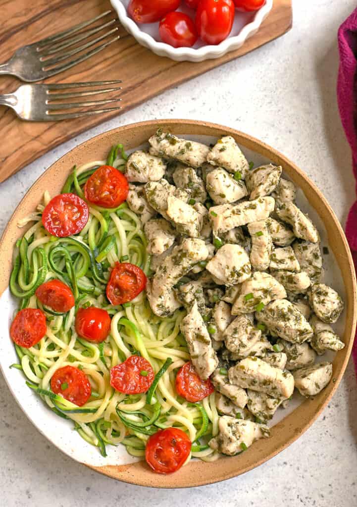 paleo ranch chicken bites in a bowl 