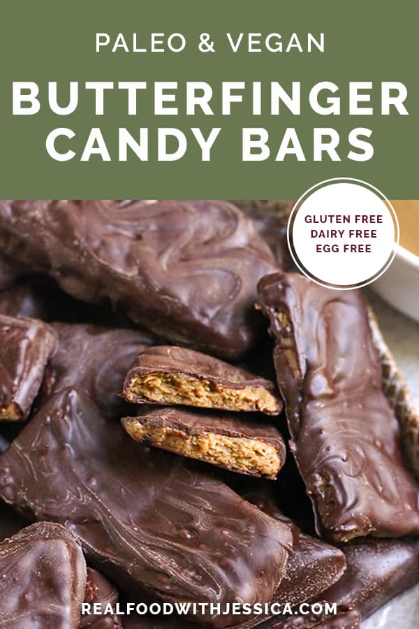 paleo butterfinger candy bars with text