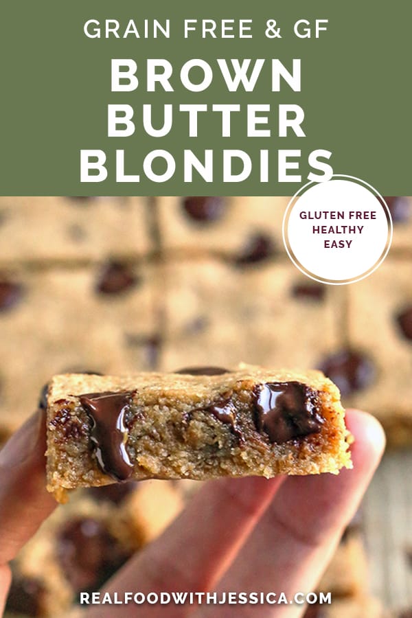 brown butter blondies with text 