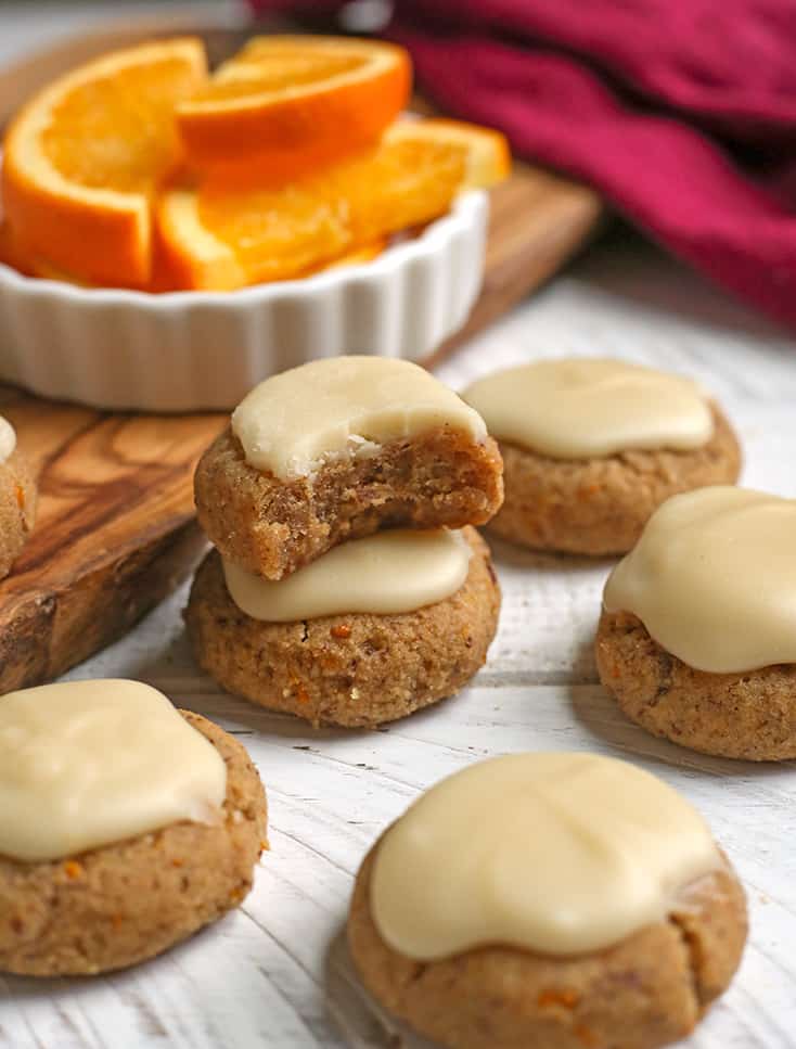 stack of vegan paleo orange cookies 