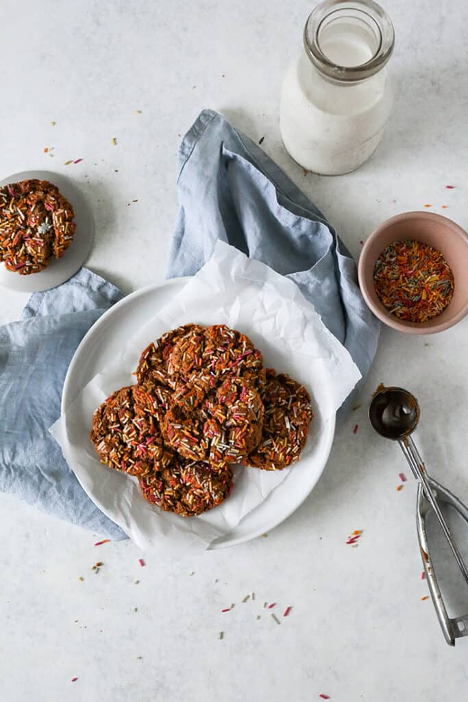 plate of paleo sprinkle cookies