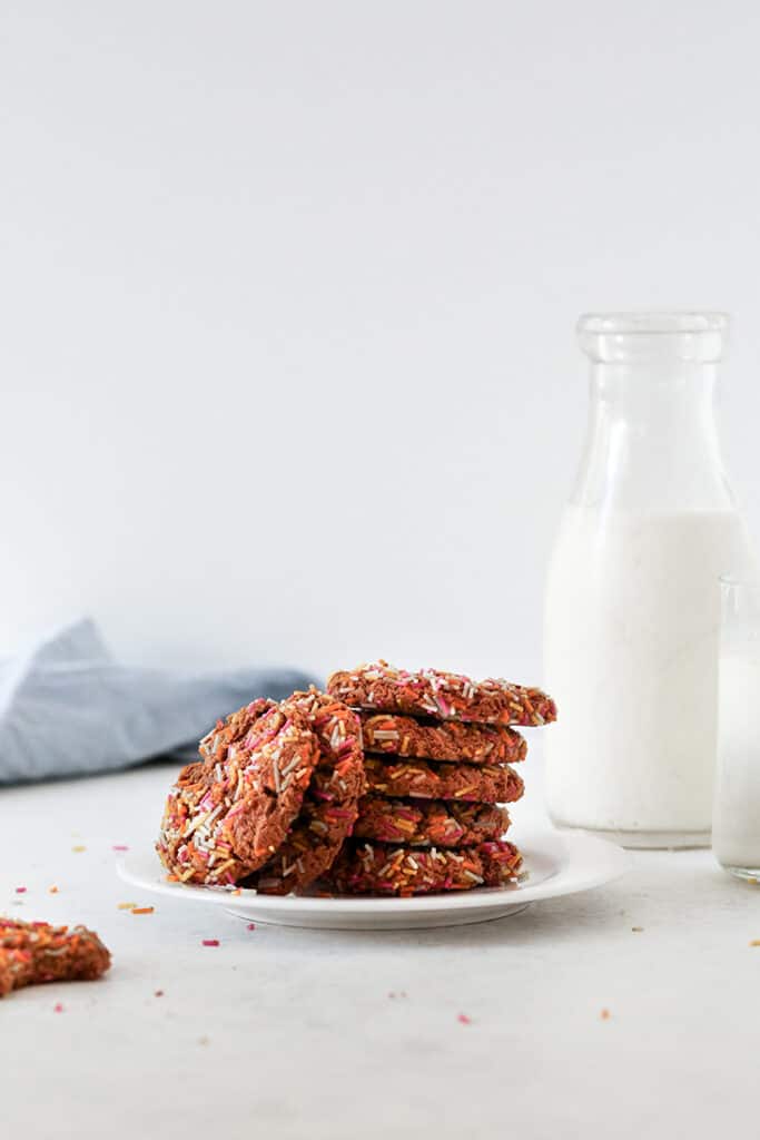 stack of paleo sprinkle cookies 