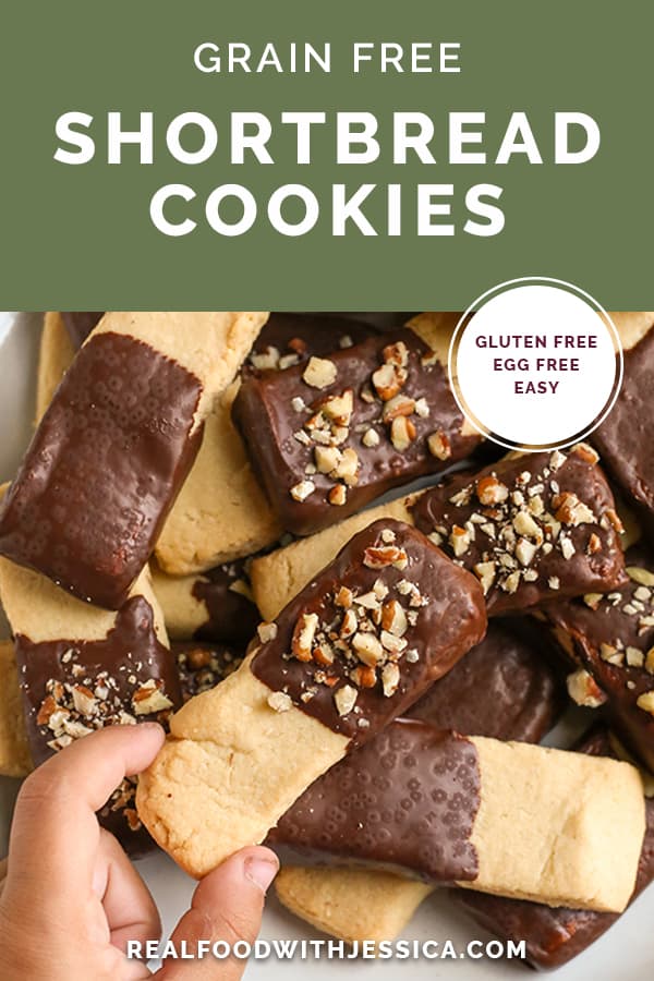 grain free shortbread cookies with text 