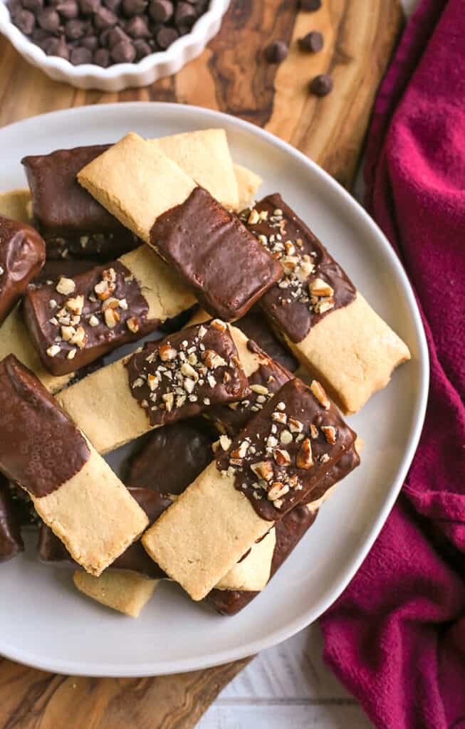 grain free shortbread cookies on a plate